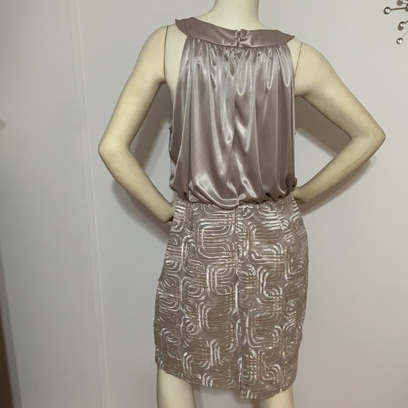 Jessica Howard Evenings tan Sleeveless Faux Gemstone Dress - Picture 3 of 13